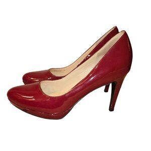 Cole Haan Womens Red Patent Leather Nike Air‎ High Heel Pumps Size 10B